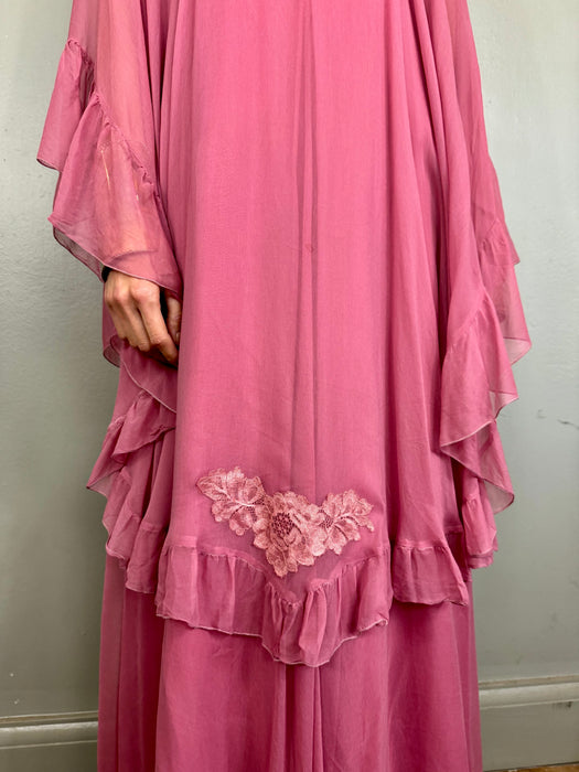 Kati, 70s pink caped dress