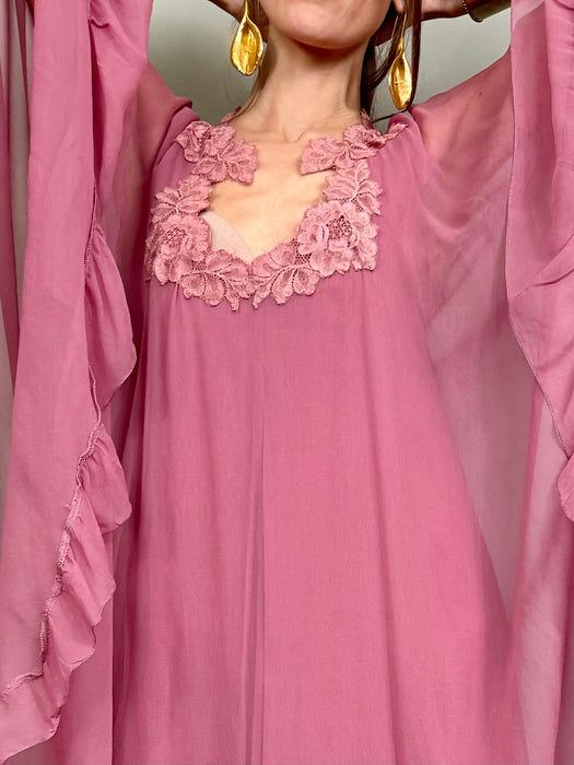 Kati, 70s pink caped dress