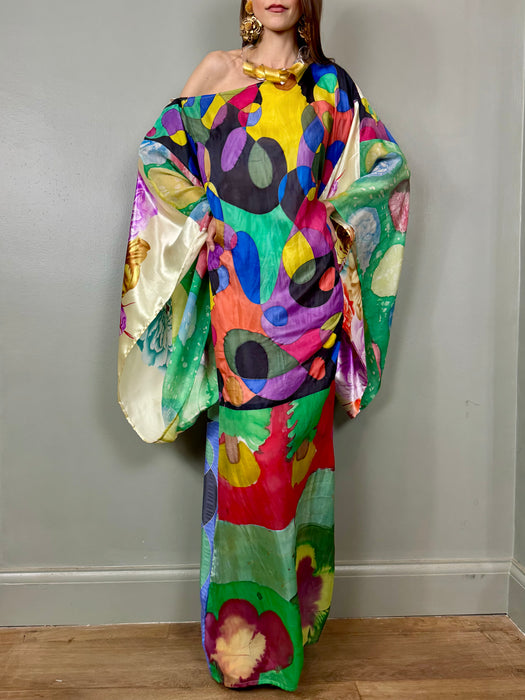 Palma, and painted, reversible 70s kaftan