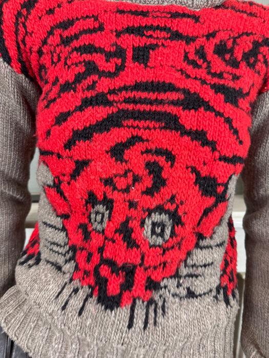 Joseph, 90s high neck tiger print sweater