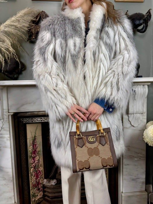 Oura, faux fur chevron 70s coat