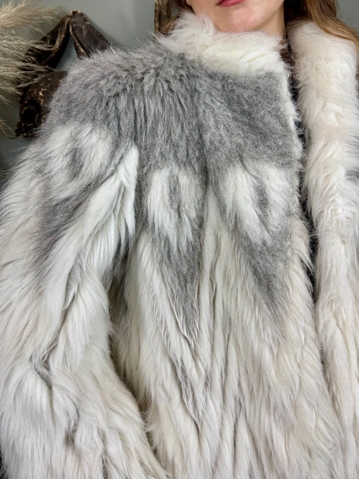 Oura, faux fur chevron 70s coat