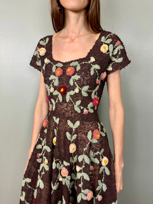 Andrea, 40s floral swing dress