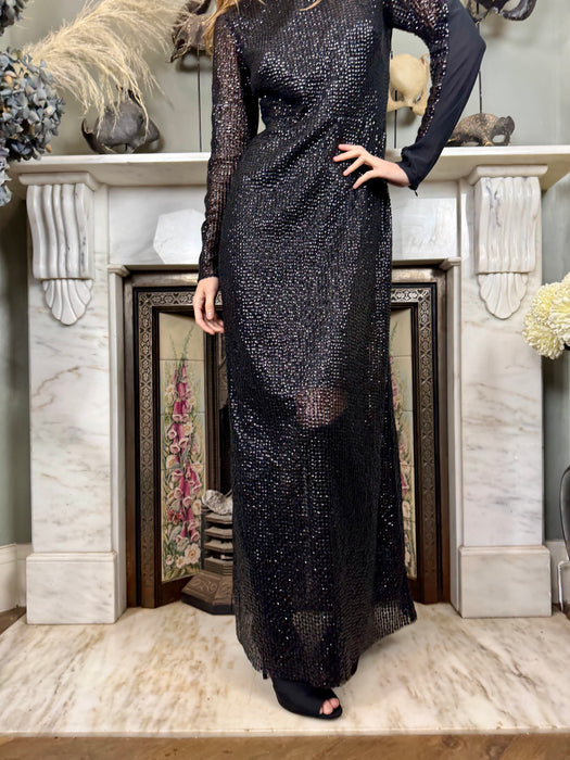 Julien Macdonald, 90s black sequins long dress