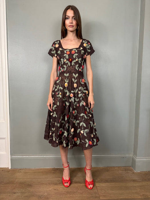 Andrea, 40s floral swing dress