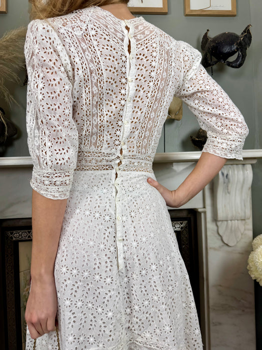 Alicia, Victorian white eyelet dress