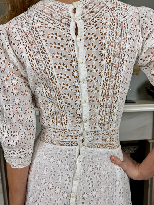 Alicia, Victorian white eyelet dress