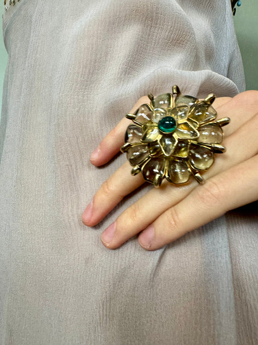 Rellic, 60s floral statement beaded ring