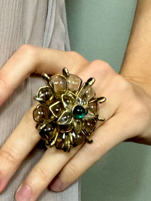 Rellic, 60s floral statement beaded ring