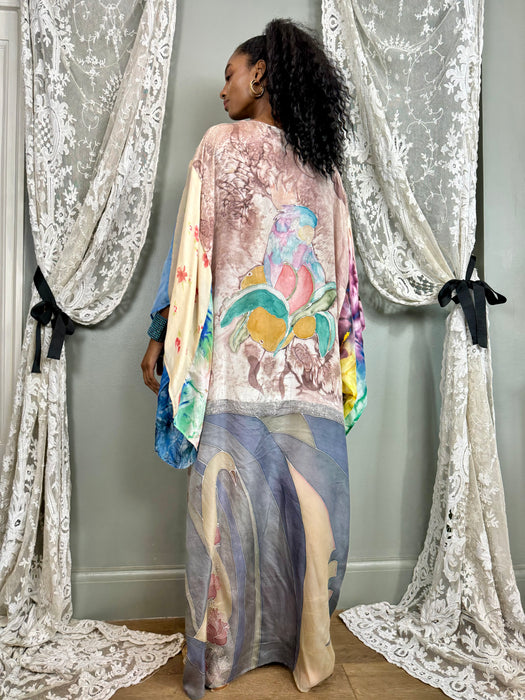 Bablu, reversible hand painted vintage kaftan