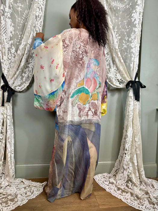 Bablu, reversible hand painted vintage kaftan