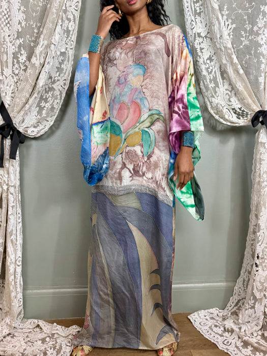 Bablu, reversible hand painted vintage kaftan