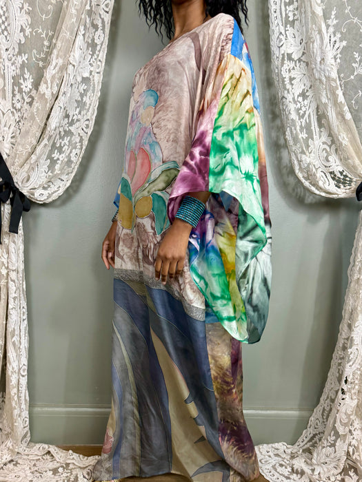 Bablu, reversible hand painted vintage kaftan