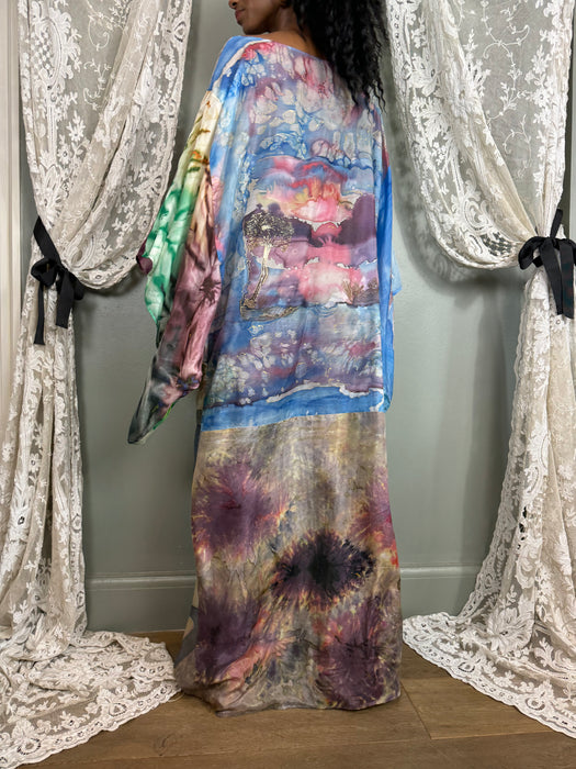 Bablu, reversible hand painted vintage kaftan