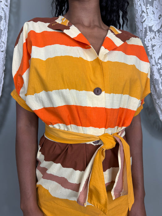 Octavia, 80s stripe cotton dress