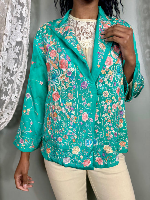 Aqua, 30s Chinese floral embroidered jacket