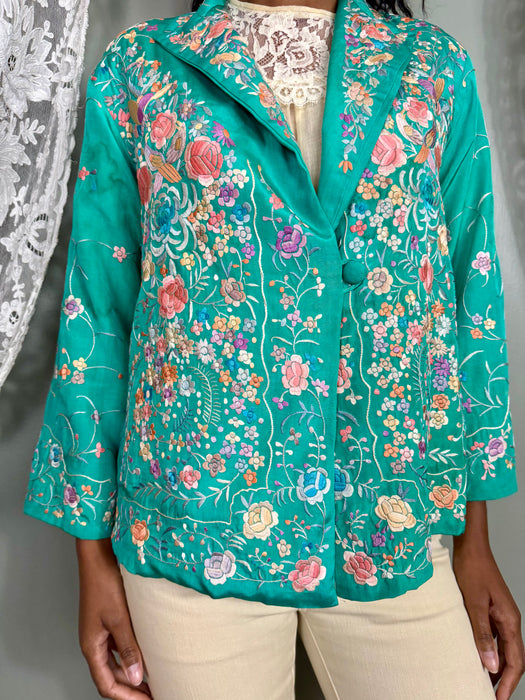 Aqua, 30s Chinese floral embroidered jacket