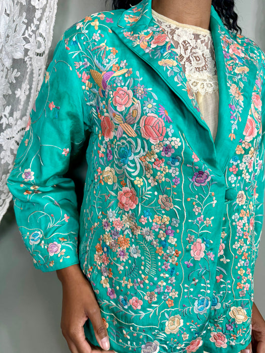 Aqua, 30s Chinese floral embroidered jacket