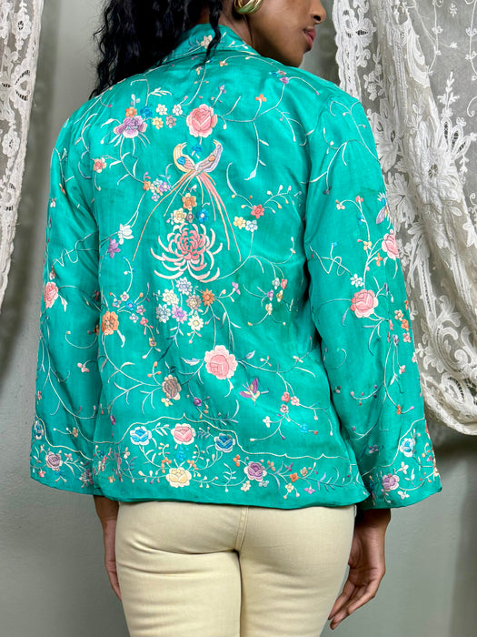 Aqua, 30s Chinese floral embroidered jacket