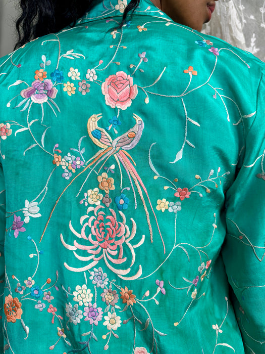 Aqua, 30s Chinese floral embroidered jacket