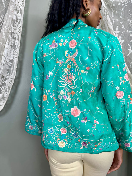 Aqua, 30s Chinese floral embroidered jacket