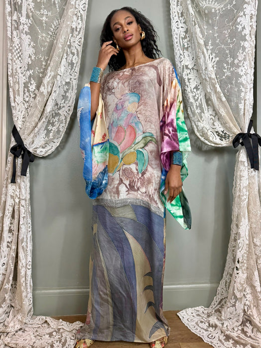 Bablu, reversible hand painted vintage kaftan