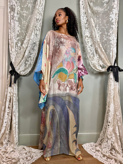 Bablu, reversible hand painted vintage kaftan