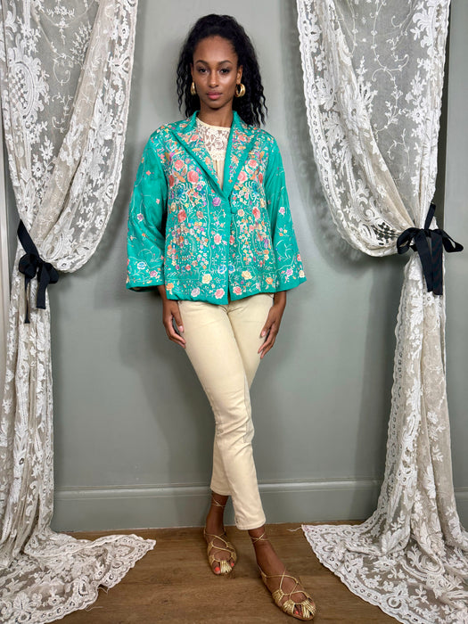 Aqua, 30s Chinese floral embroidered jacket