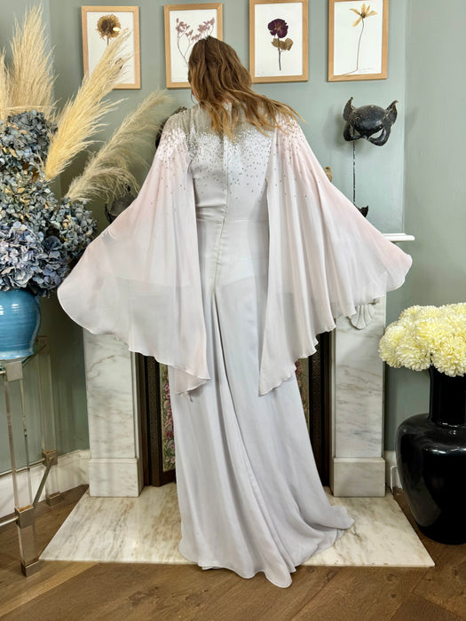 Amanda Wakely, grey Goddess beaded gown