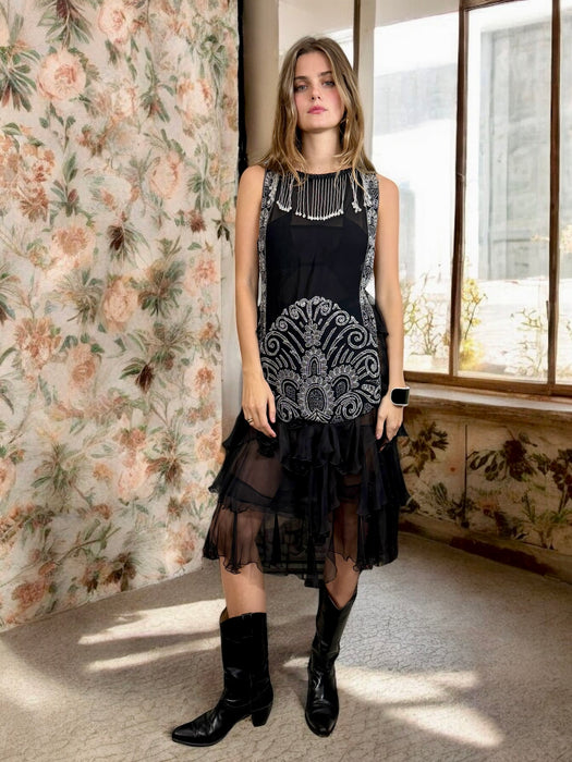 Kaz, reworked 20s beaded frill dress