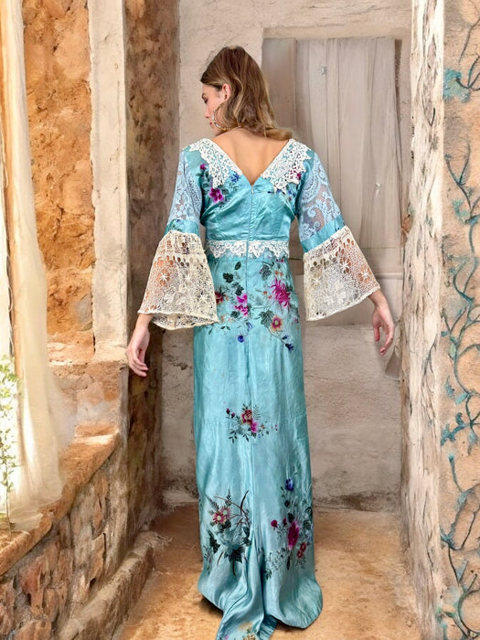 Havi, reworked 30s silk embroidered and lace dress