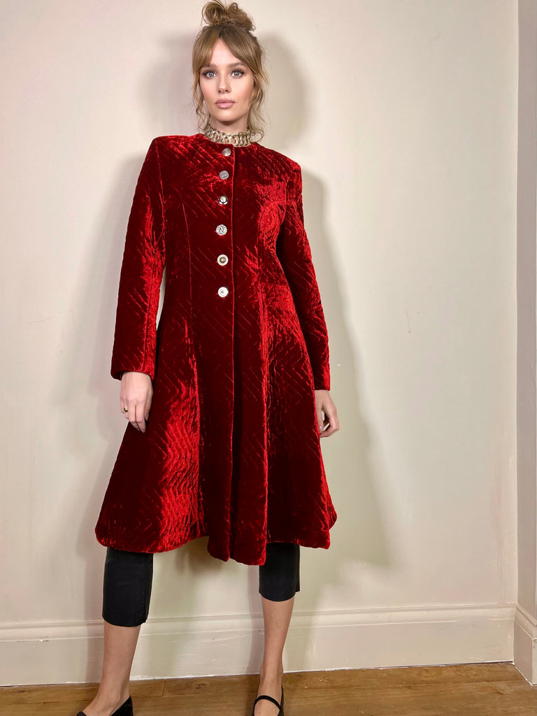 Velvet hot sale red coat